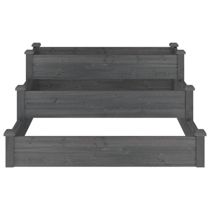Plantenbak Verhoogd 20X20X56 Cm Massief Vurenhout Grijs