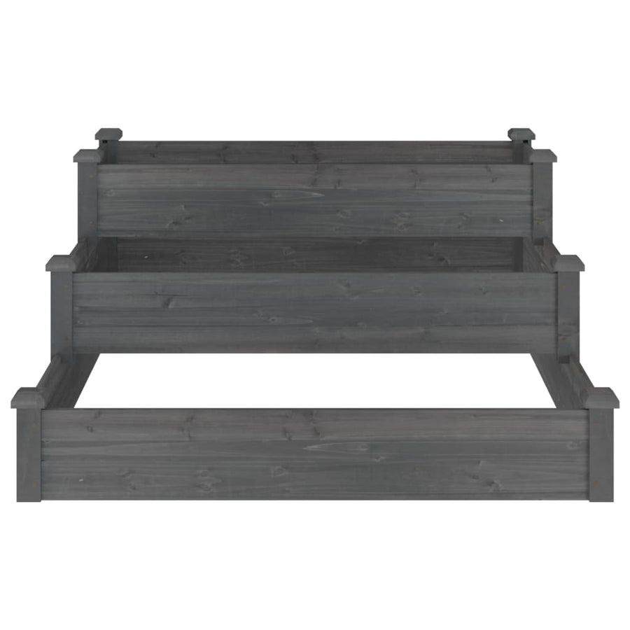 Plantenbak Verhoogd 20X20X56 Cm Massief Vurenhout Grijs