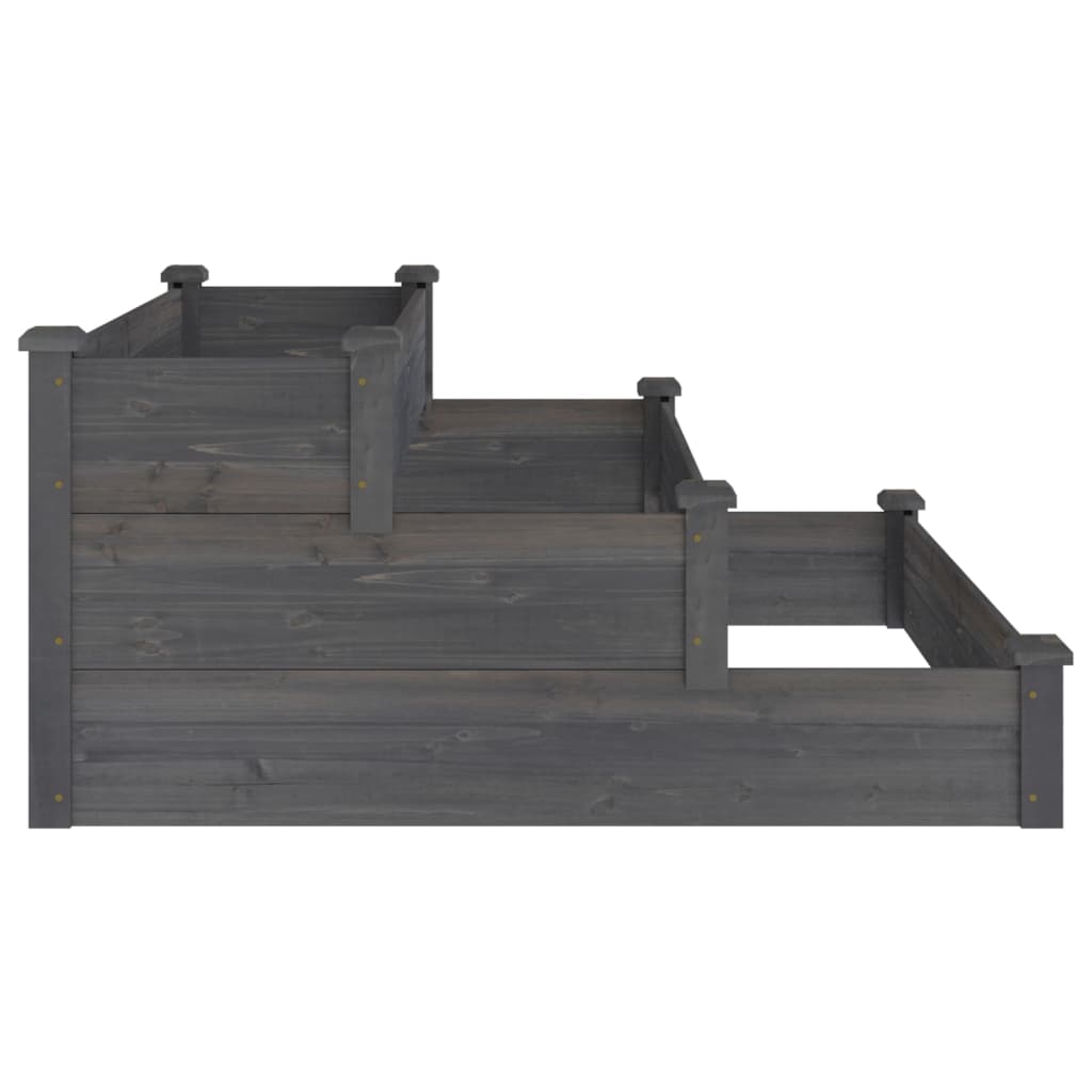 Plantenbak Verhoogd 20X20X56 Cm Massief Vurenhout Grijs