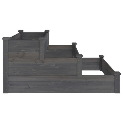 Plantenbak Verhoogd 20X20X56 Cm Massief Vurenhout Grijs
