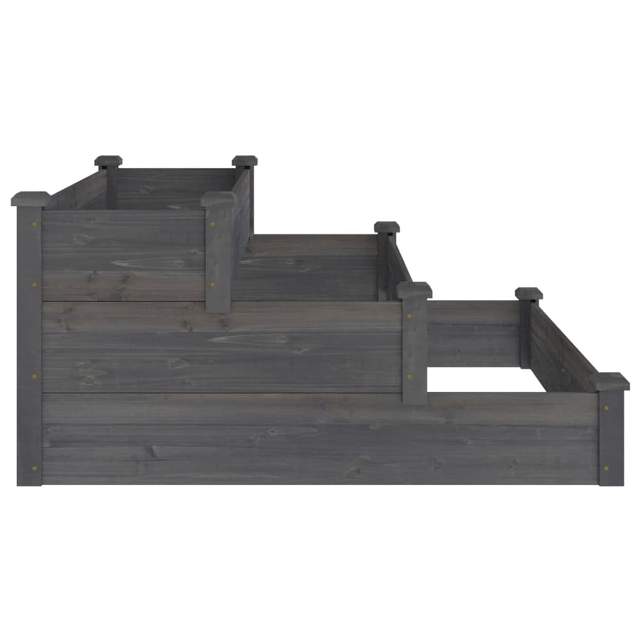 Plantenbak Verhoogd 20X20X56 Cm Massief Vurenhout Grijs