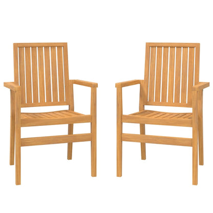 Tuinstoelen Stapelbaar 56,5X57,5X91 Cm Massief Teakhout 2