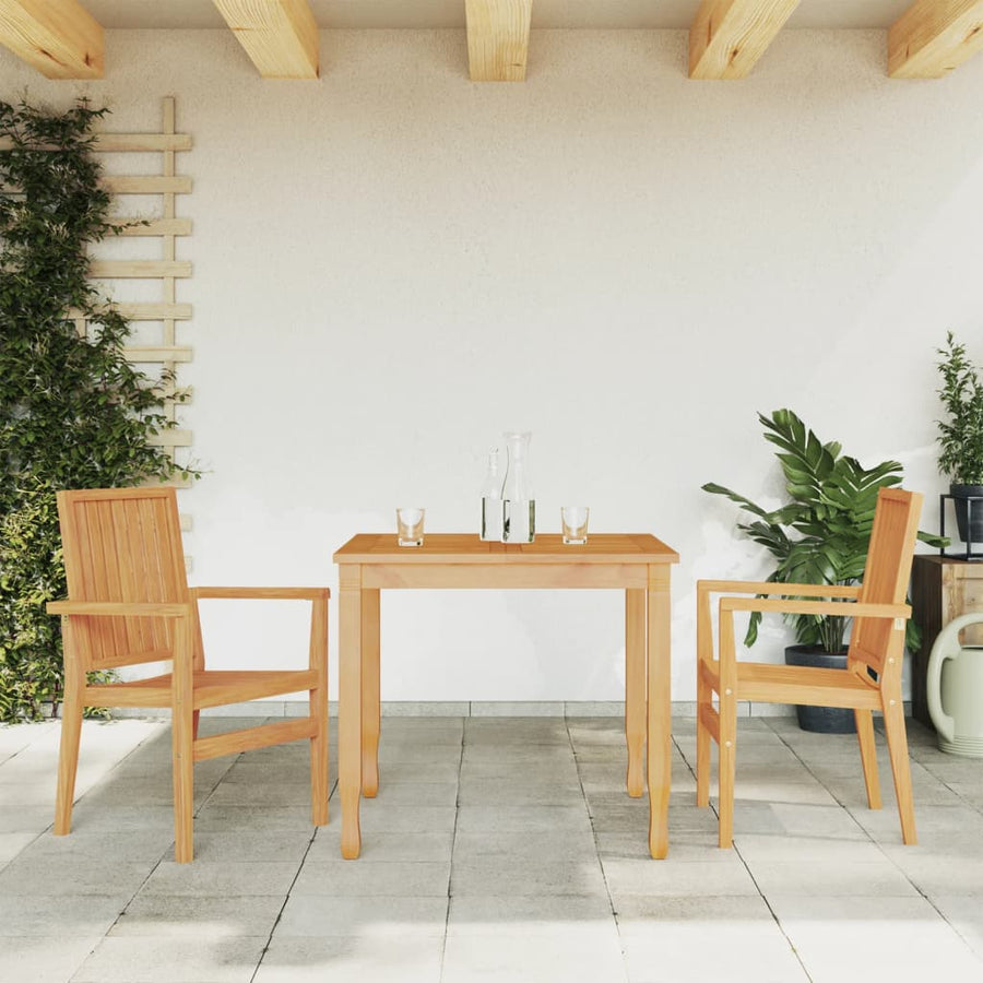 Tuinstoelen Stapelbaar 56,5X57,5X91 Cm Massief Teakhout 2