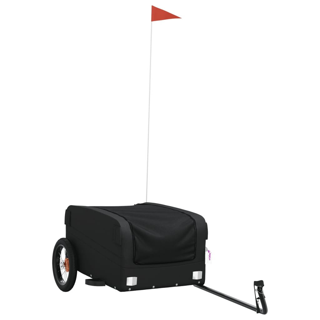 Fietstrailer 30 kg ijzer zwart 122 x 52.5 x 42.5 cm Zwart