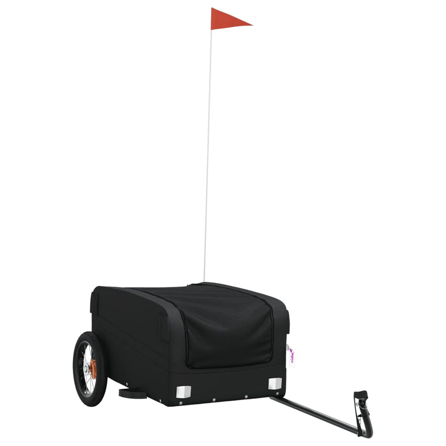 Fietstrailer 30 kg ijzer zwart 122 x 52.5 x 42.5 cm Zwart