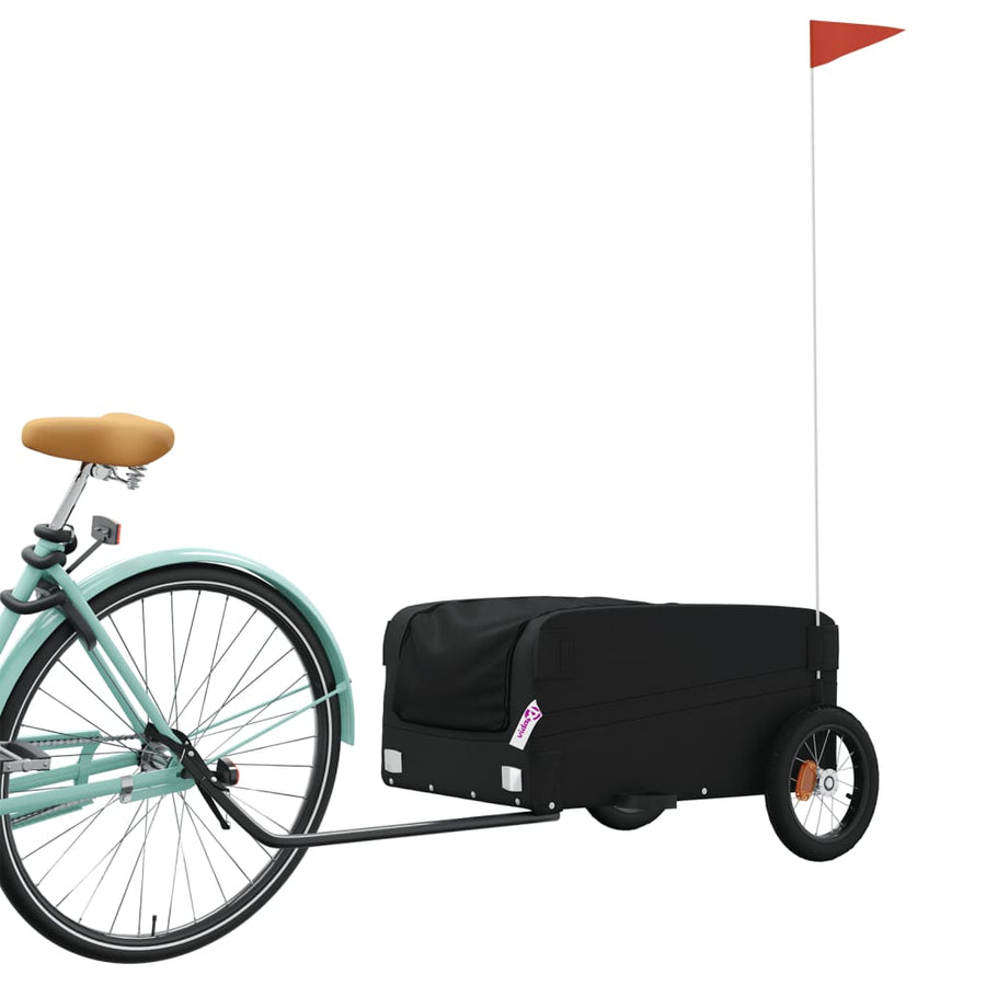 Fietstrailer 30 kg ijzer zwart 122 x 52.5 x 42.5 cm Zwart
