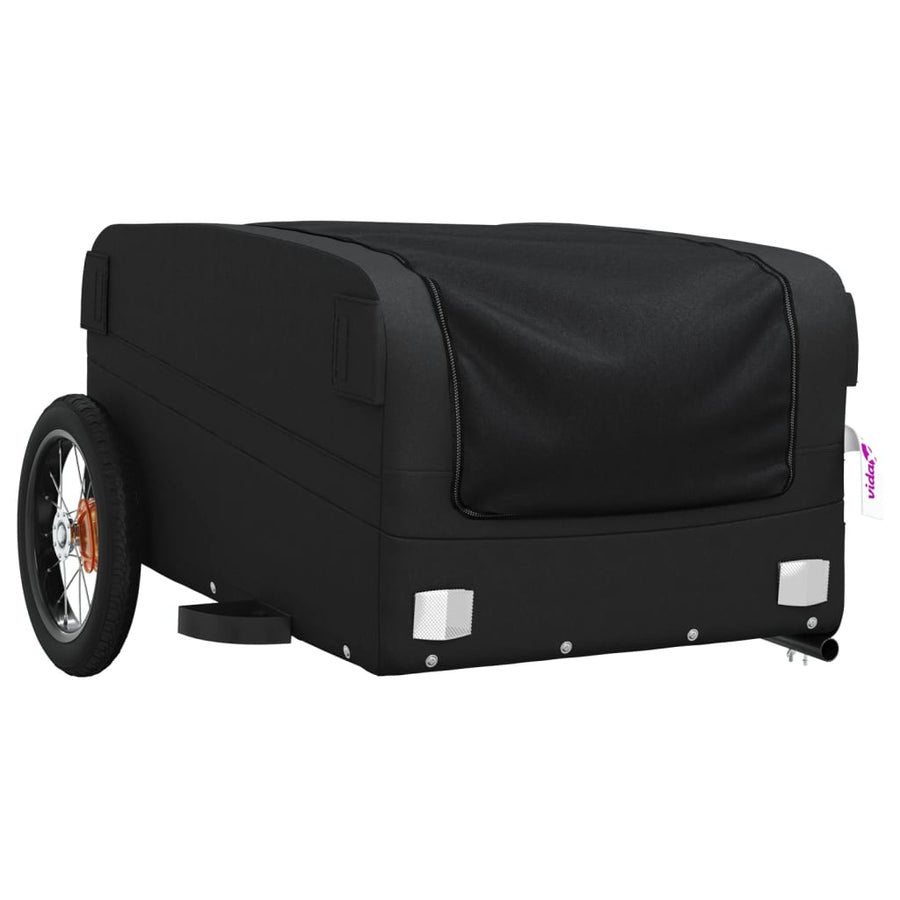 Fietstrailer 30 kg ijzer zwart 122 x 52.5 x 42.5 cm Zwart