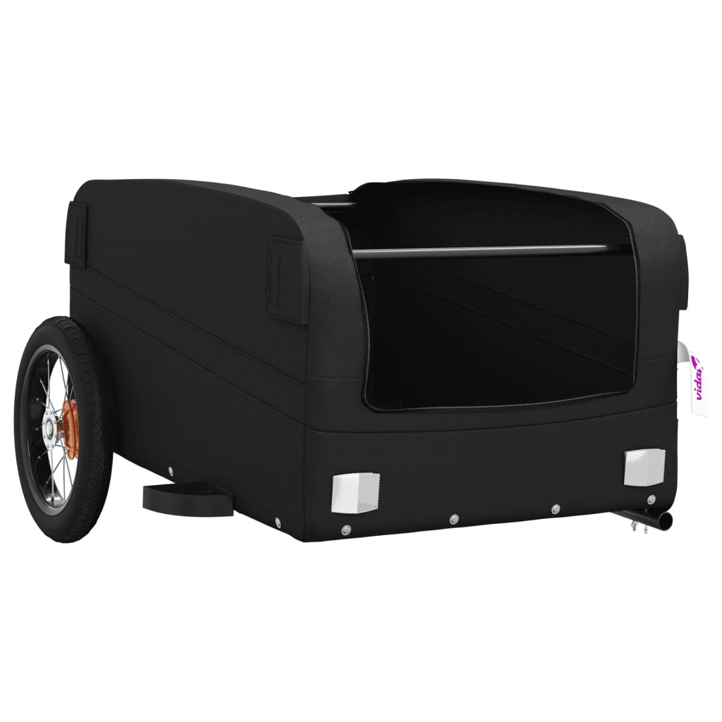 Fietstrailer 30 kg ijzer zwart 122 x 52.5 x 42.5 cm Zwart