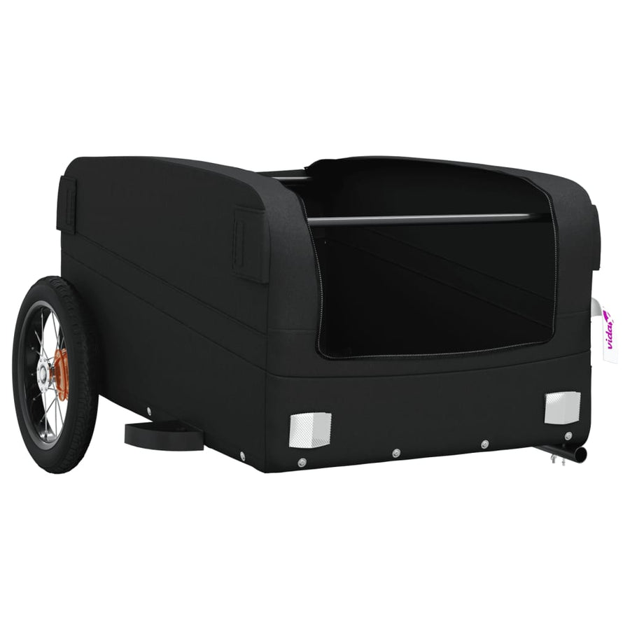 Fietstrailer 30 kg ijzer zwart 122 x 52.5 x 42.5 cm Zwart