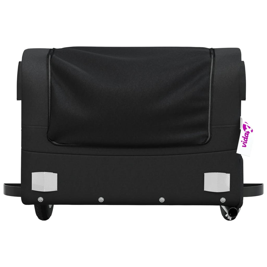 Fietstrailer 30 kg ijzer zwart 122 x 52.5 x 42.5 cm Zwart