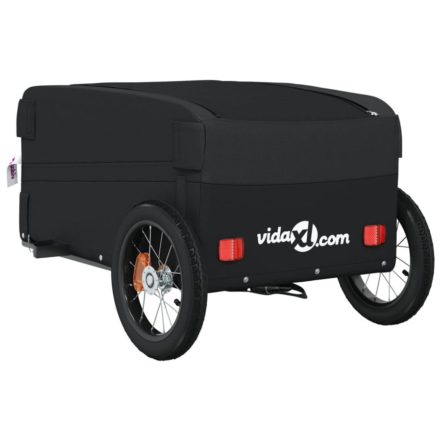 Fietstrailer 30 kg ijzer zwart 122 x 52.5 x 42.5 cm Zwart