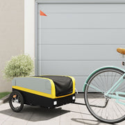 Fietstrailer 45 kg ijzer zwart geel 126x63x50 cm