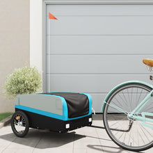 Fietstrailer 45 kg ijzer zwart en blauw