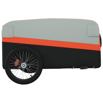 Fietstrailer 45 kg ijzer zwart en oranje
