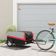 Fietstrailer 137x69x59 cm ijzer zwart rood