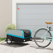 Fietstrailer 137x69x59 cm ijzer zwart blauw