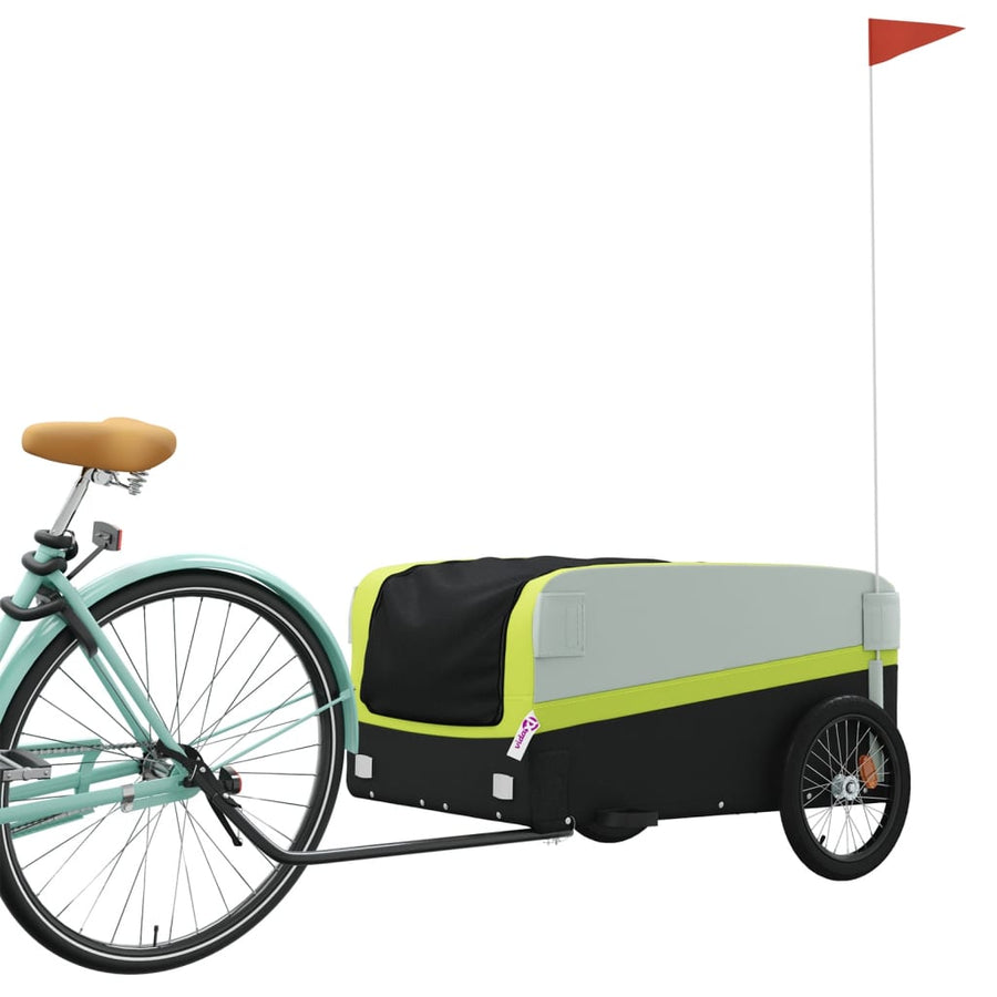 Fietstrailer 45 kg ijzer zwart en groen