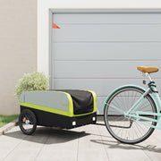 Fietstrailer 45 kg ijzer zwart groen 137x69x59 cm