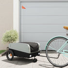 Fietstrailer 30 kg ijzer zwart grijs 122x53x53 cm