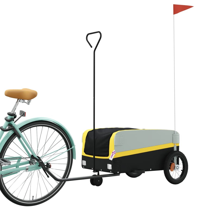 Fietstrailer 30 kg ijzer zwart en geel