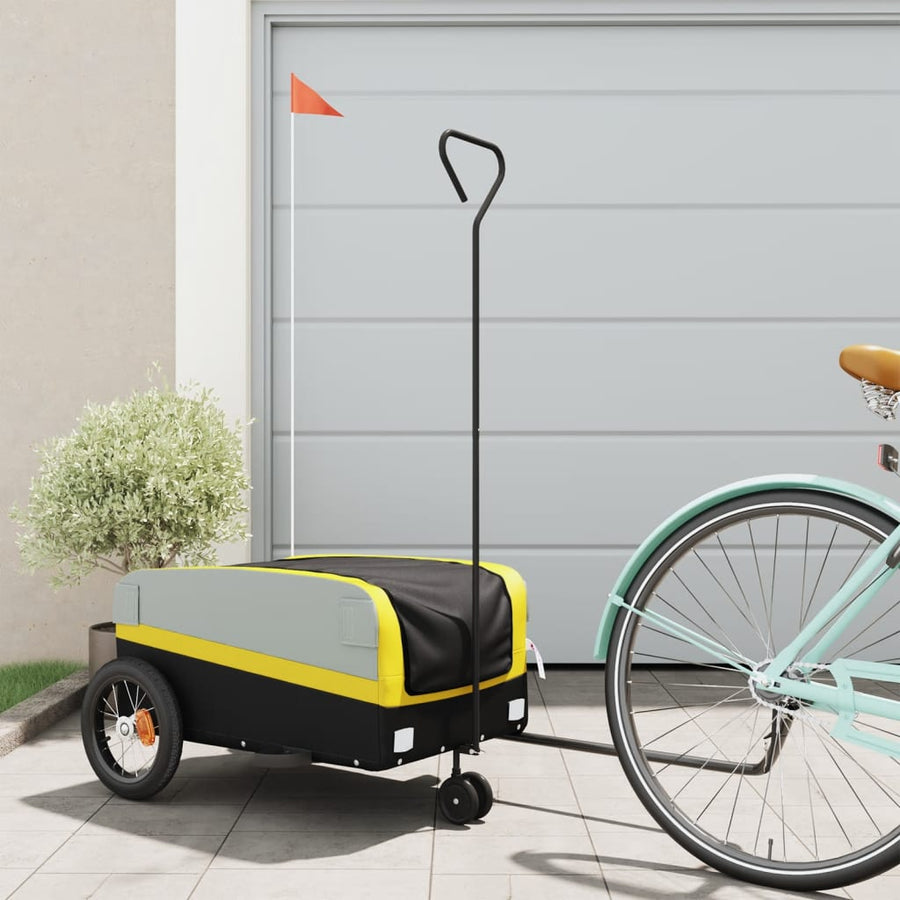 Fietstrailer 30 kg ijzer zwart en geel