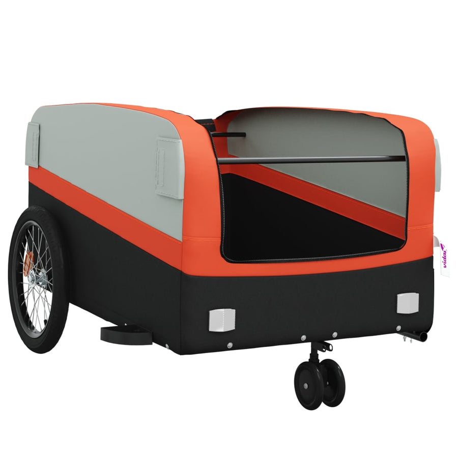 Fietstrailer 45 kg ijzer zwart en oranje