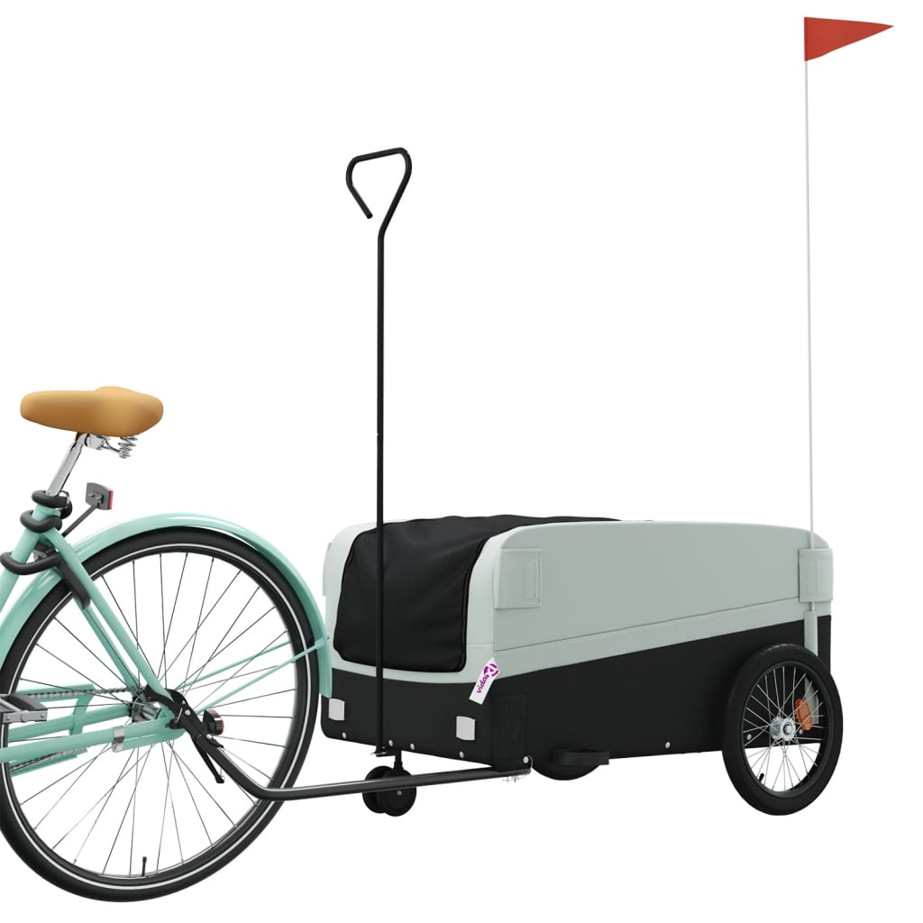 Fietstrailer 45 kg ijzer zwart en grijs