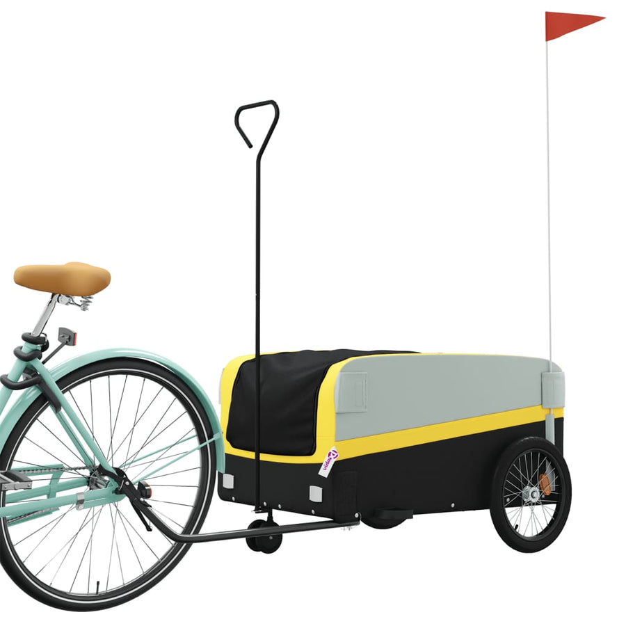 Fietstrailer 45 kg ijzer zwart en geel