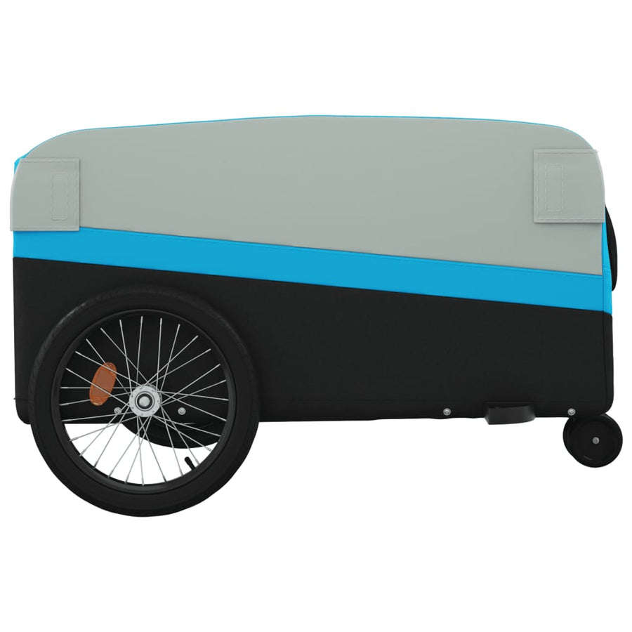 Fietstrailer 45 kg ijzer zwart en blauw