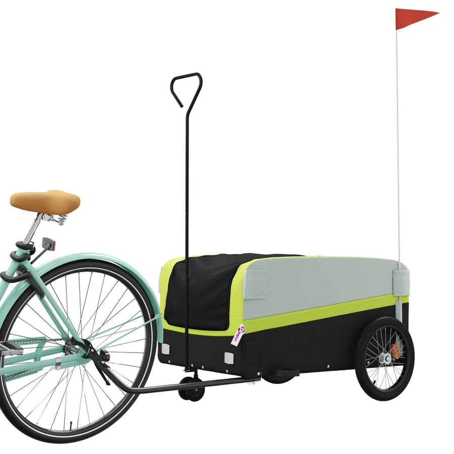 Fietstrailer 45 kg ijzer zwart en groen
