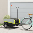 Fietstrailer 45 kg ijzer zwart groen 126x63x51 cm