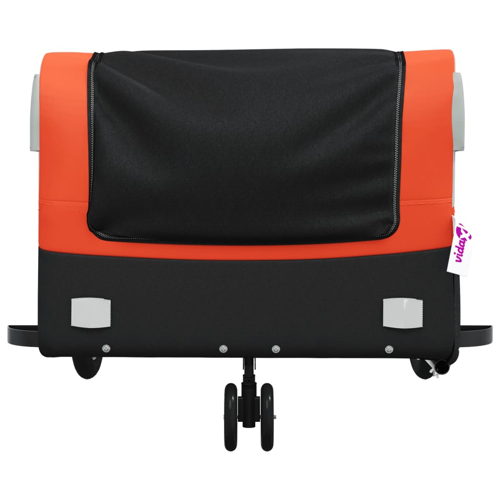 Fietstrailer 45 kg ijzer zwart en oranje 138 x 69 x 58 cm orange
