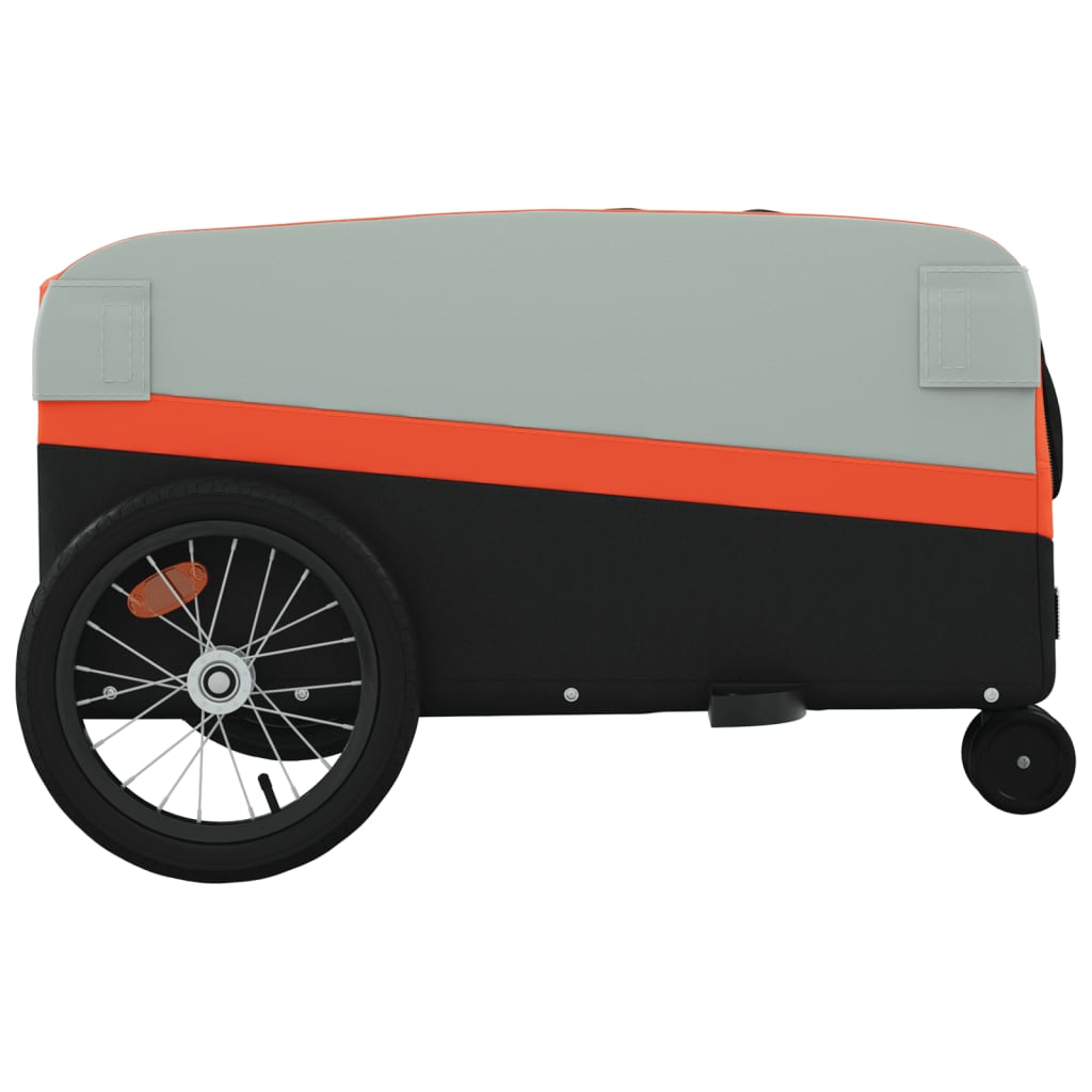 Fietstrailer 45 kg ijzer zwart en oranje 138 x 69 x 58 cm orange