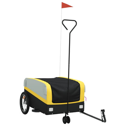 Fietstrailer 45 kg ijzer zwart en 138 x 69 x 58 cm Geel