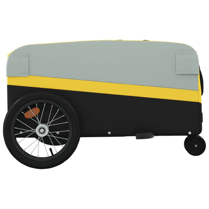 Fietstrailer 45 kg ijzer zwart en 138 x 69 x 58 cm Geel