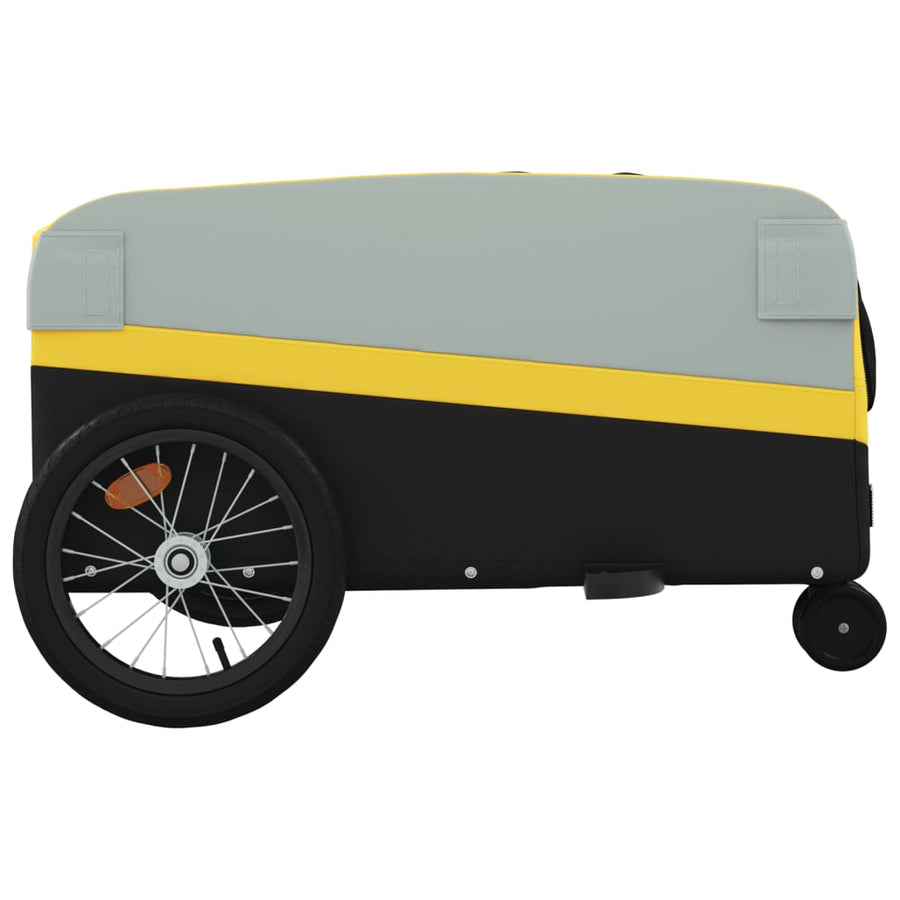 Fietstrailer 45 kg ijzer zwart en 138 x 69 x 58 cm Geel