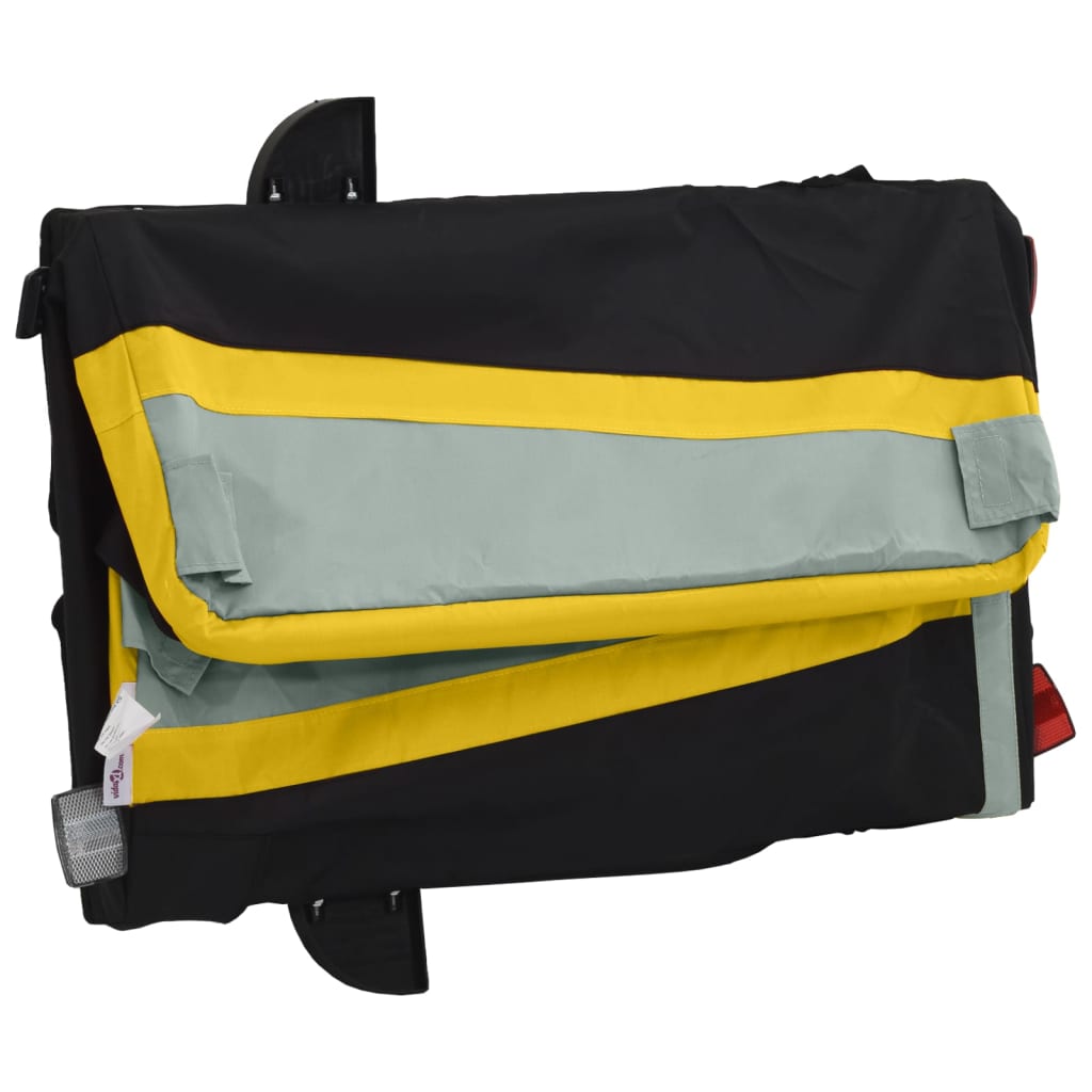 Fietstrailer 45 kg ijzer zwart en 138 x 69 x 58 cm Geel