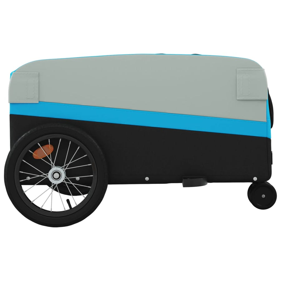 Fietstrailer 45 kg ijzer zwart en blauw 138 x 69 x 58 cm Blauw