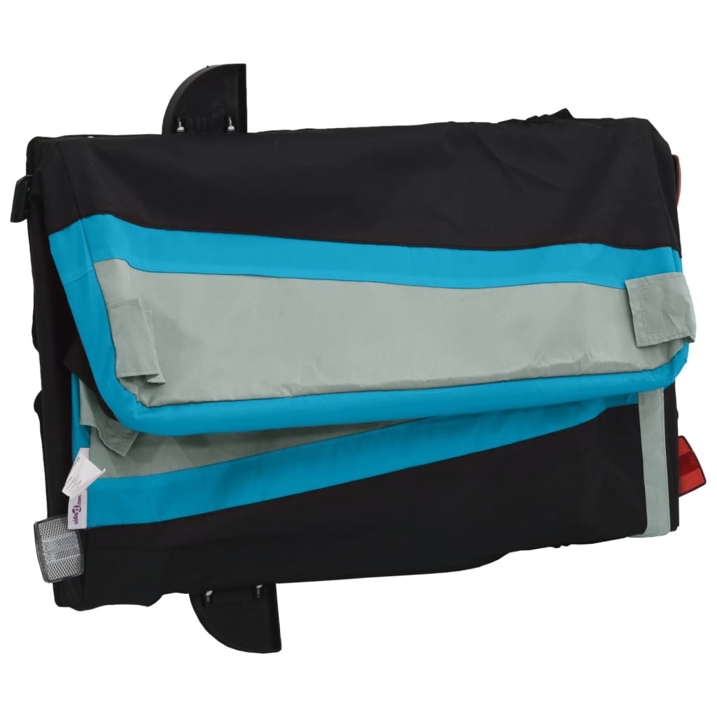 Fietstrailer 45 kg ijzer zwart en blauw 138 x 69 x 58 cm Blauw