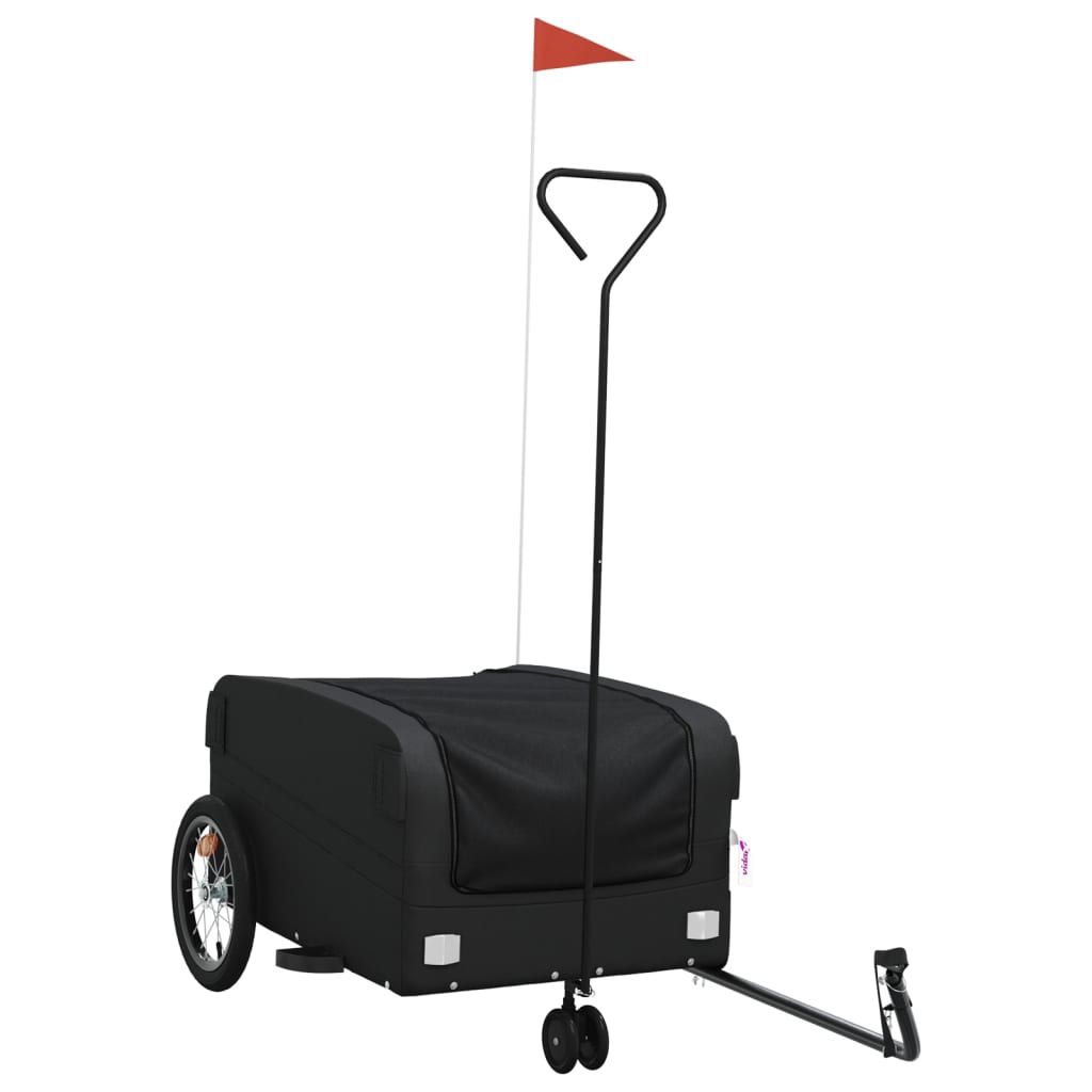 Fietstrailer 45 kg ijzer zwart 138 x 69 x 58 cm Zwart