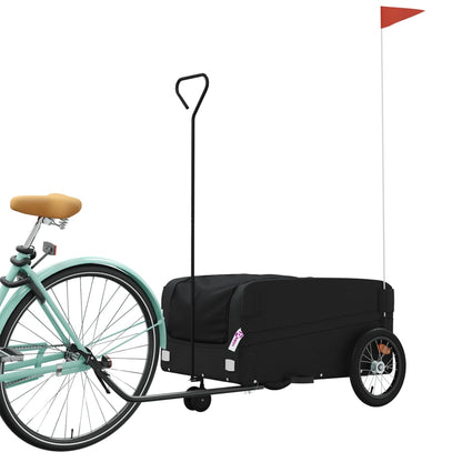 Fietstrailer 45 kg ijzer zwart 138 x 69 x 58 cm Zwart