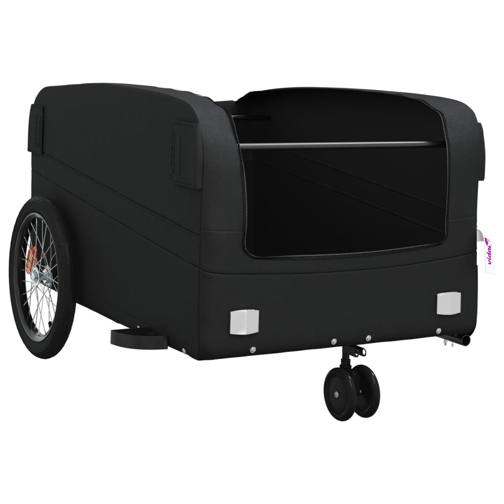 Fietstrailer 45 kg ijzer zwart 138 x 69 x 58 cm Zwart