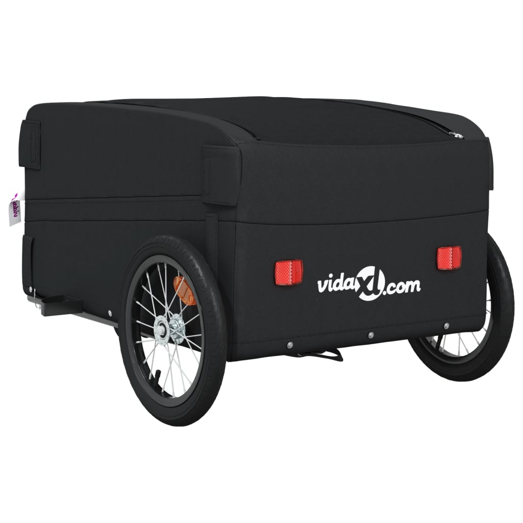 Fietstrailer 45 kg ijzer zwart 138 x 69 x 58 cm Zwart