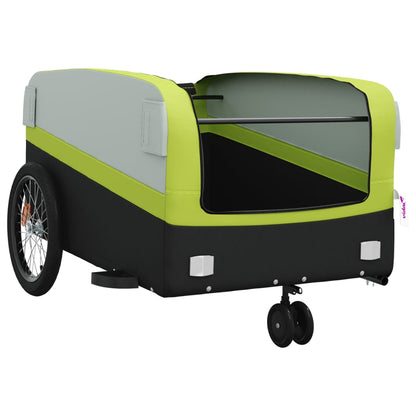 Fietstrailer 45 kg ijzer zwart en groen 138 x 69 x 58 cm Groen