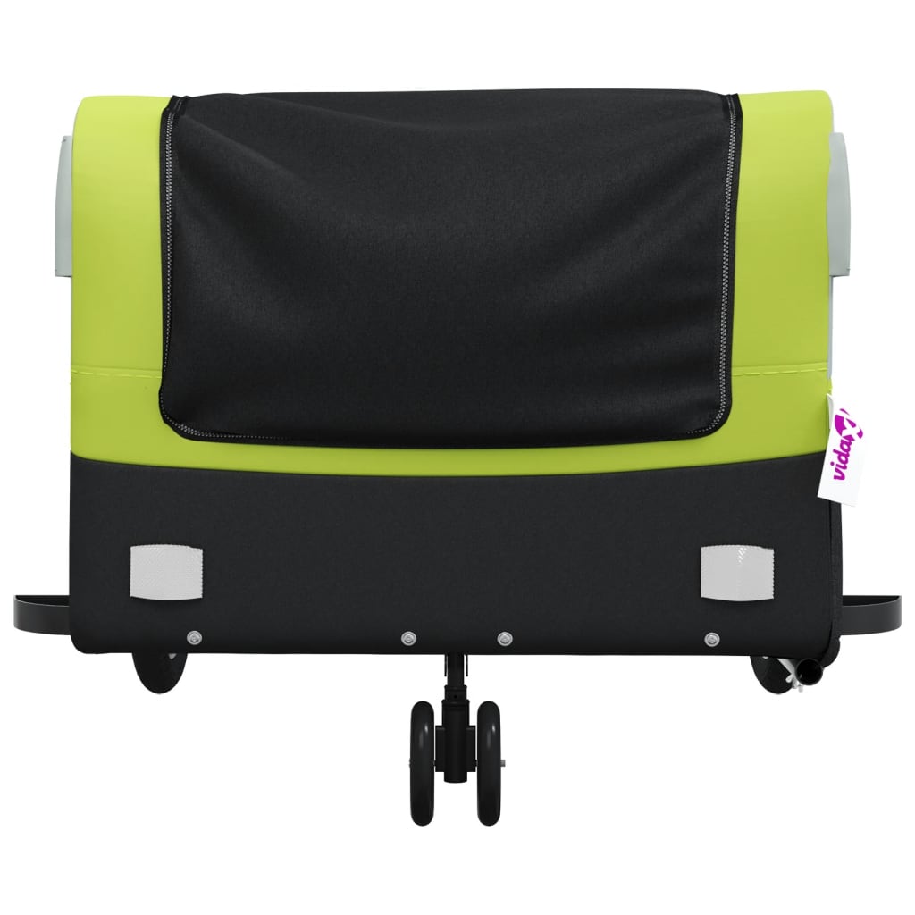 Fietstrailer 45 kg ijzer zwart en groen 138 x 69 x 58 cm Groen
