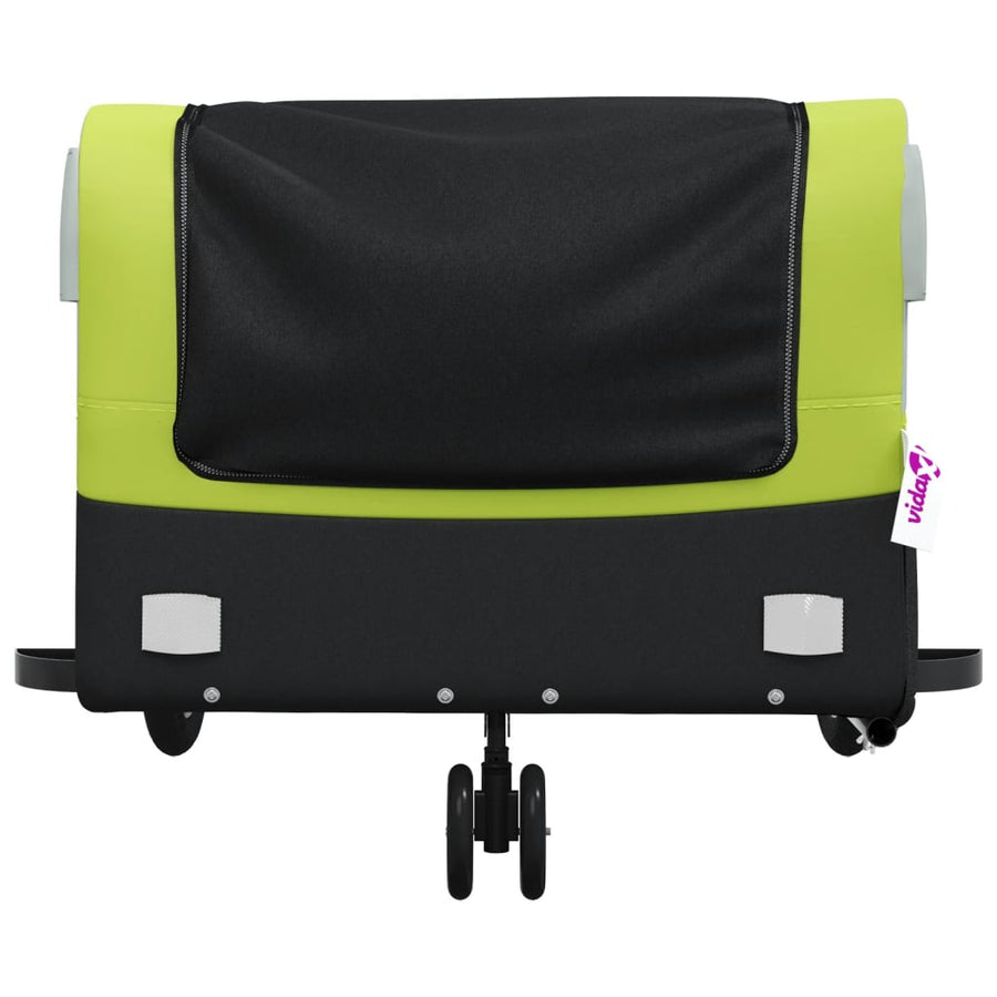 Fietstrailer 45 kg ijzer zwart en groen 138 x 69 x 58 cm Groen