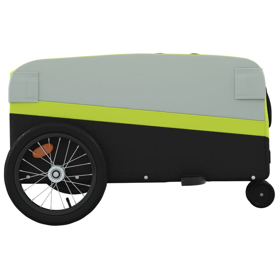 Fietstrailer 45 kg ijzer zwart en groen 138 x 69 x 58 cm Groen