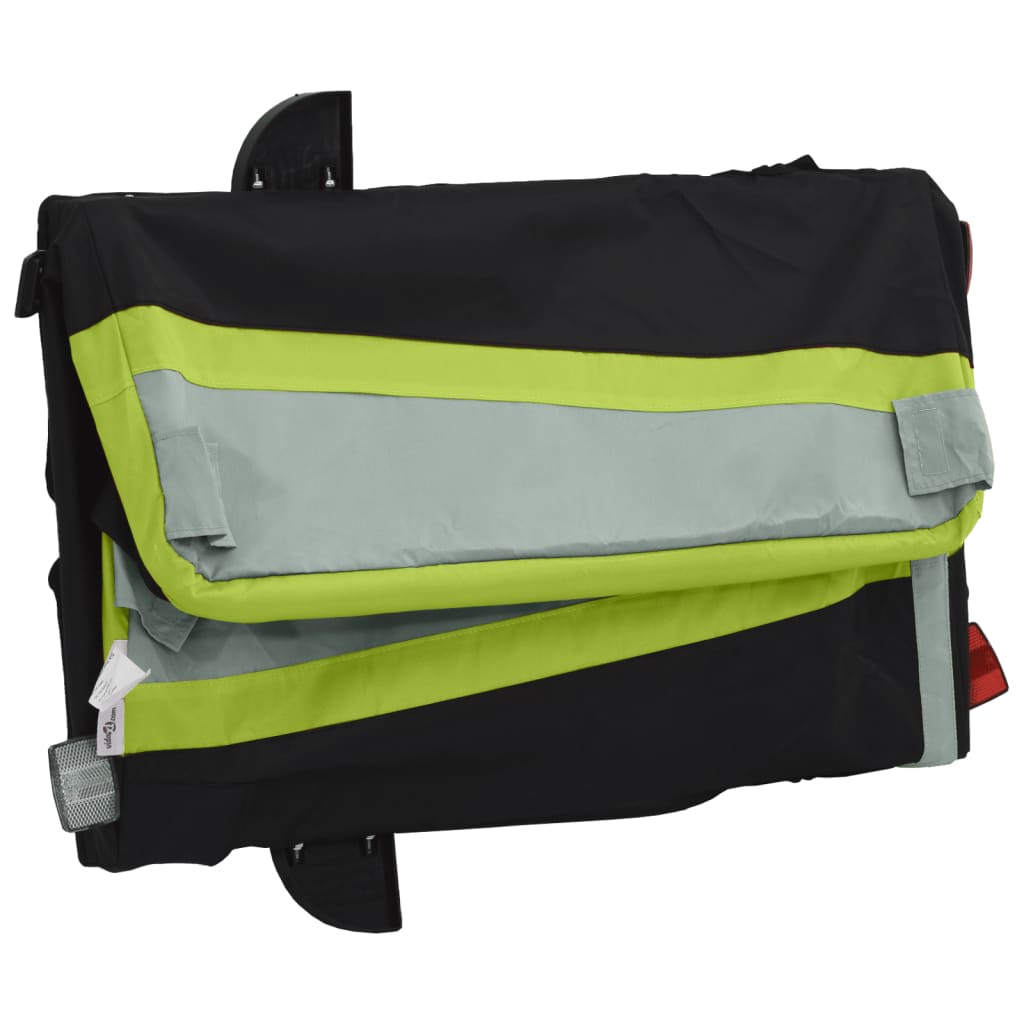 Fietstrailer 45 kg ijzer zwart en groen 138 x 69 x 58 cm Groen