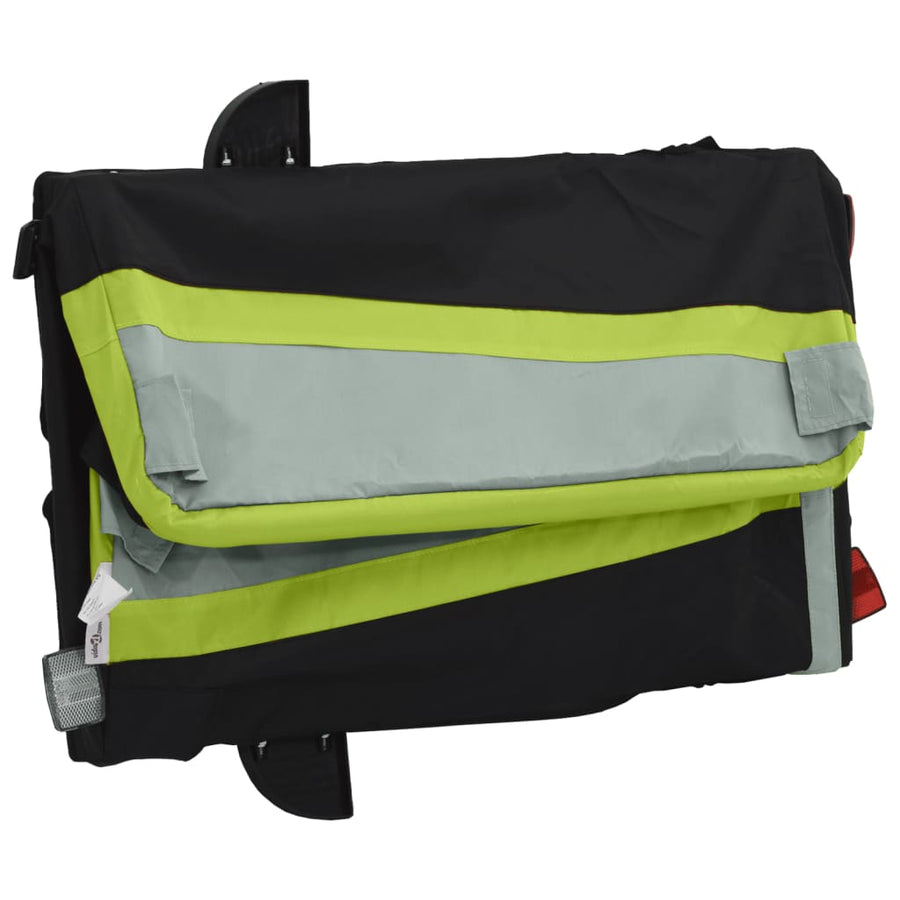 Fietstrailer 45 kg ijzer zwart en groen 138 x 69 x 58 cm Groen