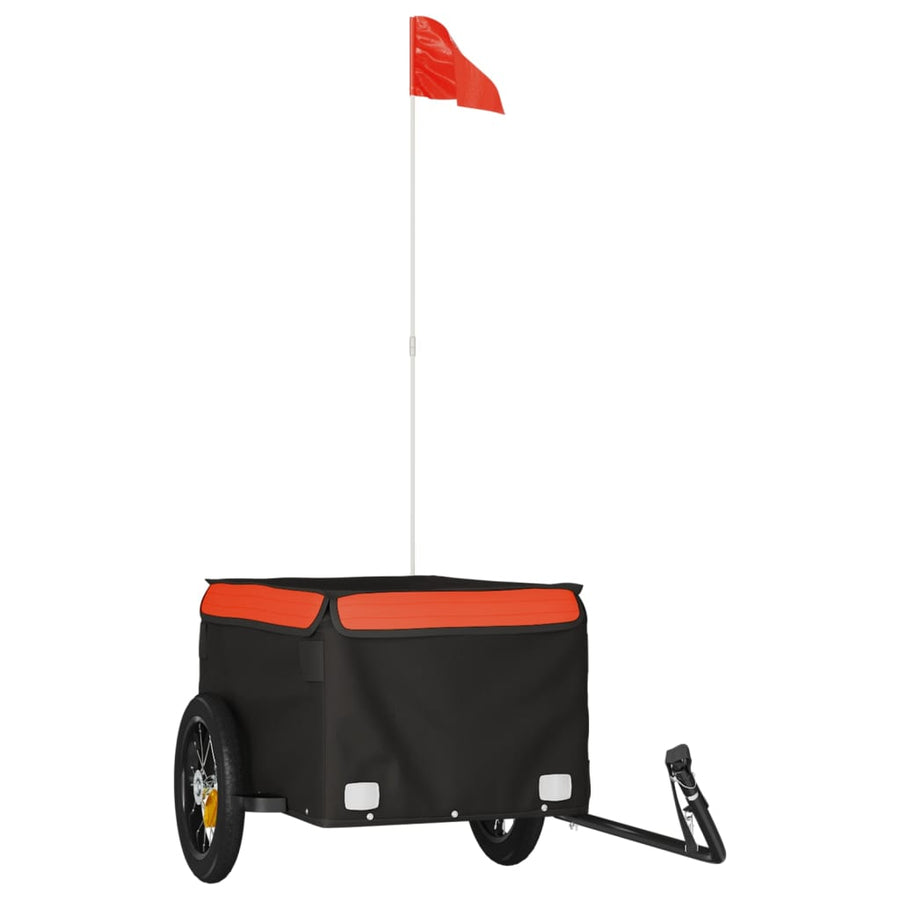 Fietstrailer 30 kg ijzer zwart en oranje 120 x 54 x 44 cm Oranje